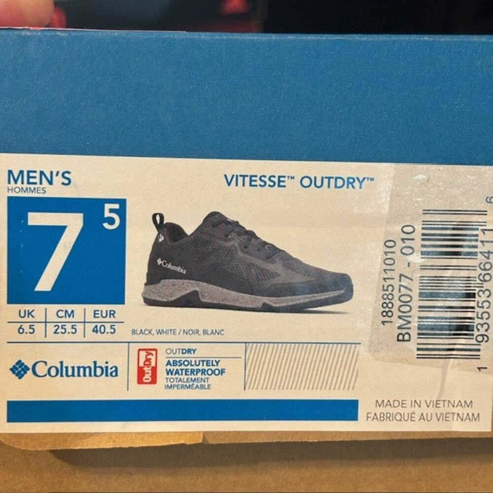 Columbia Men's 7.5 Vitesse Outdry Shoes, Black - Picture 7 of 7